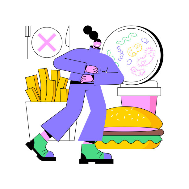 食品污染抽象概念矢量插图。图片下载