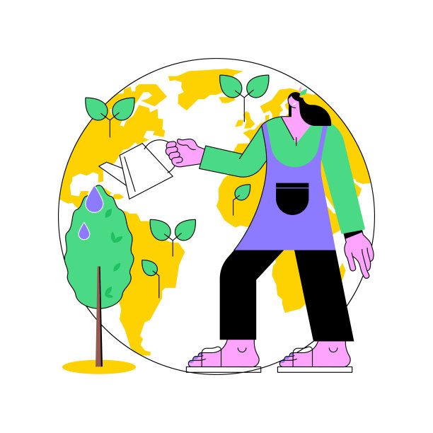 再造林抽象概念矢量插图。图片下载