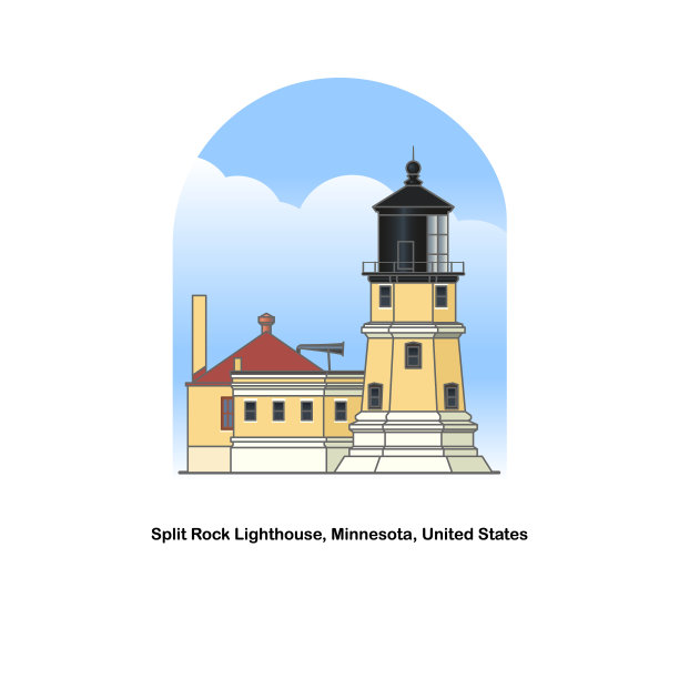 古老的灯塔。斯普利特岩石灯塔，明尼苏达州，美国图片下载