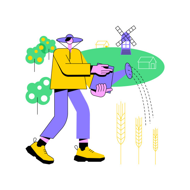 可持续农业抽象概念矢量插图。图片下载
