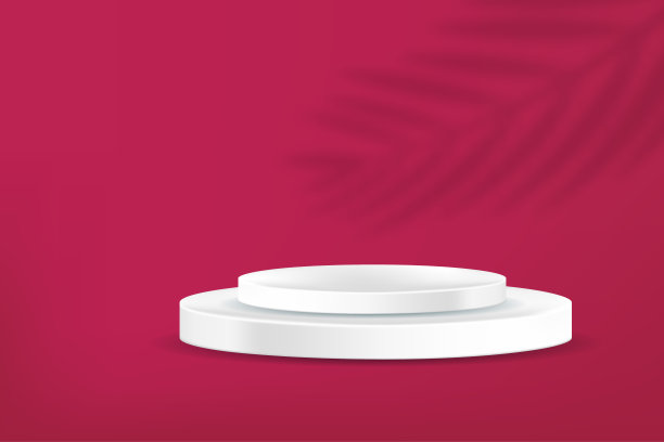 现代产品平台与棕榈叶阴影矢量图片下载