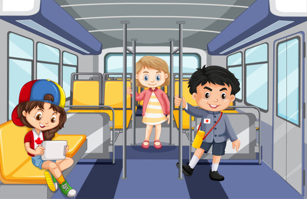 很多人乘坐公共交通工具的场景图片下载