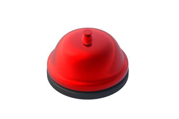 酒店的钟声孤立在白色的背景上。三维渲染图片下载