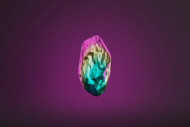 幻想彩色魔法水晶3d渲染插图图片下载