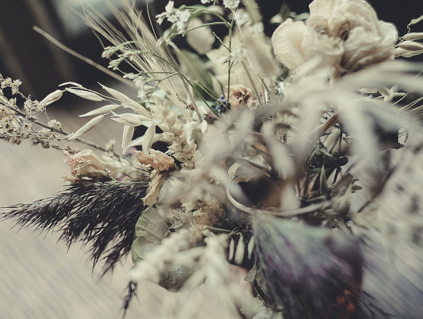 干花花束的特写图片下载