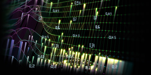 摘要背景与线框图从点和数据。分析线算法的可视化展示。大数据。商业、科技横幅。图片下载