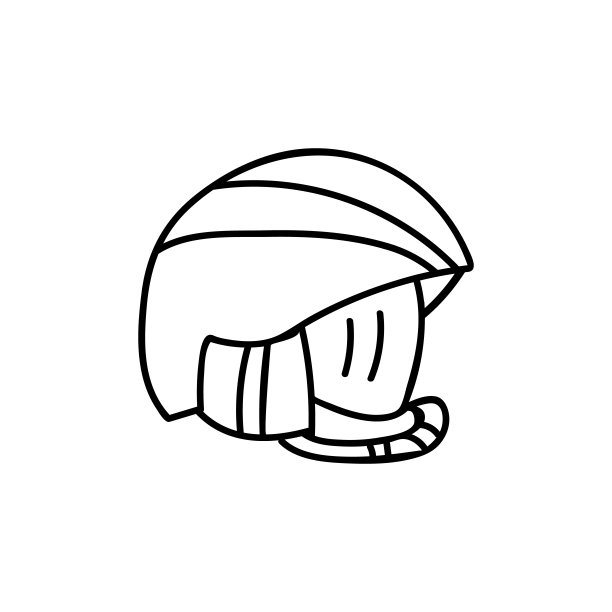 Hokey头盔涂鸦在矢量插图。头盔手绘插图。涂鸦头盔图标图片下载