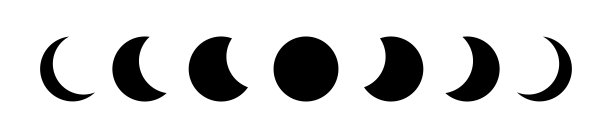 月相黑色边框，巫术崇拜旗帜标志。三月异教徒巫术崇拜女神符号，神圣的几何，年轮，矢量孤立在白色背景上图片下载