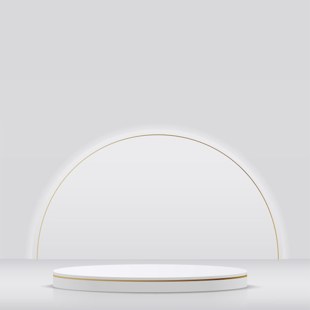 摘要背景与白色和金色讲台的介绍。向量图片下载