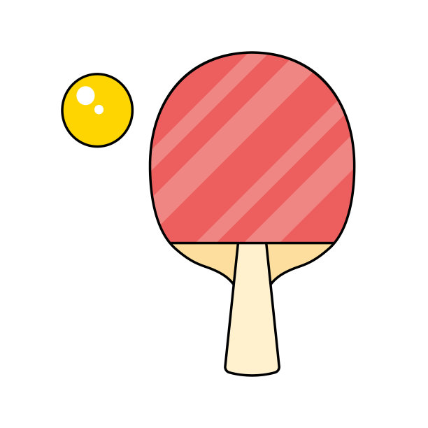 红色乒乓球球拍图片下载