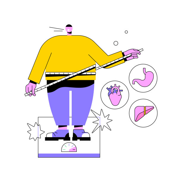 肥胖健康问题抽象概念矢量插图。图片下载