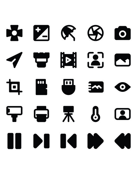 摄影图标设置30孤立在白色背景上图片下载