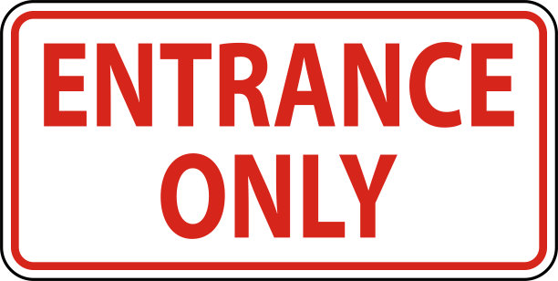 白色背景的唯一入口标志图片下载