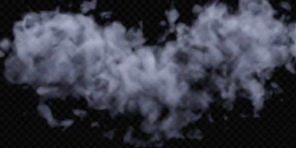 透明背景上的雾或烟隔离的特殊效果。红色矢量云，雾或烟雾背景。矢量图图片下载