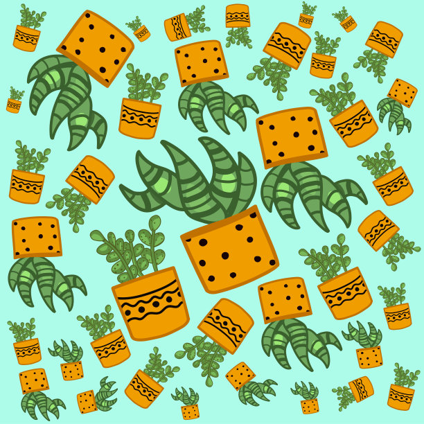 可爱的无缝图案在蓝色的背景与美丽的植物花卉。手绘的植物。用于剪贴簿、包装纸、邀请函的纹理。图片下载