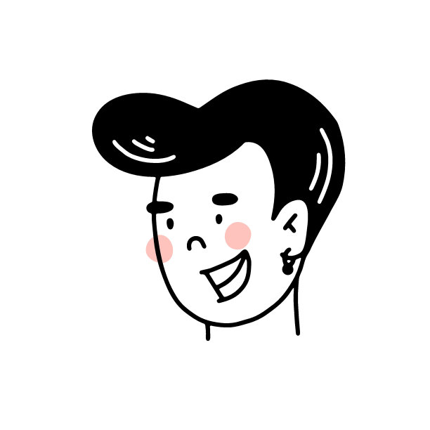 涂鸦年轻人的脸。男性粉碎肖像图片下载