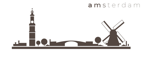 阿姆斯特丹简单的单色时尚天际线图片下载