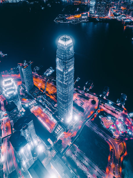 香港维多利亚港的城市景观图片下载