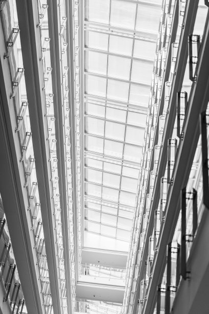 现代未来主义酒店建筑内部抽象背景图片下载