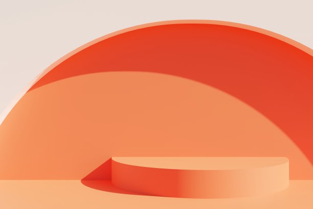 Terracotta哑光平台与白色拱门背景3d插图图片下载