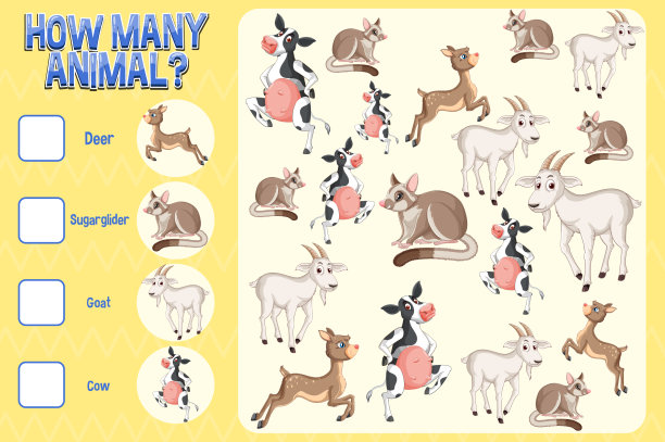 有趣的动物桌面游戏模板图片下载