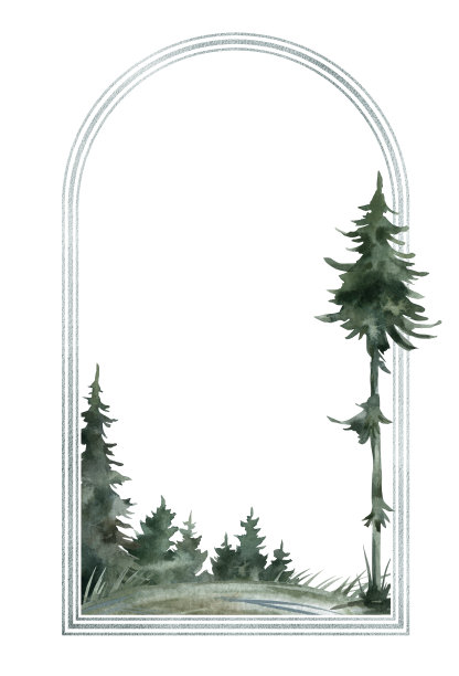 水彩框架与自然图片下载