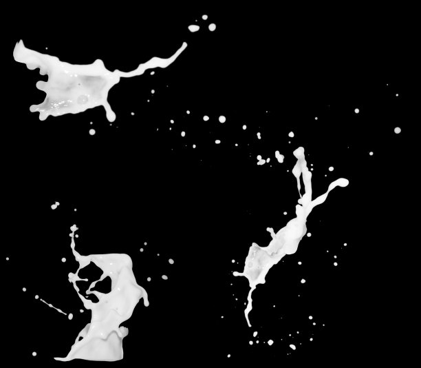 收集溅出的牛奶。一点奶昔。一套孤立的奶制品图片下载
