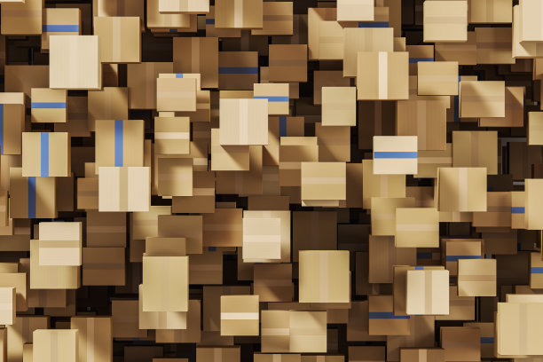 仓库装满纸箱，送货上门图片下载