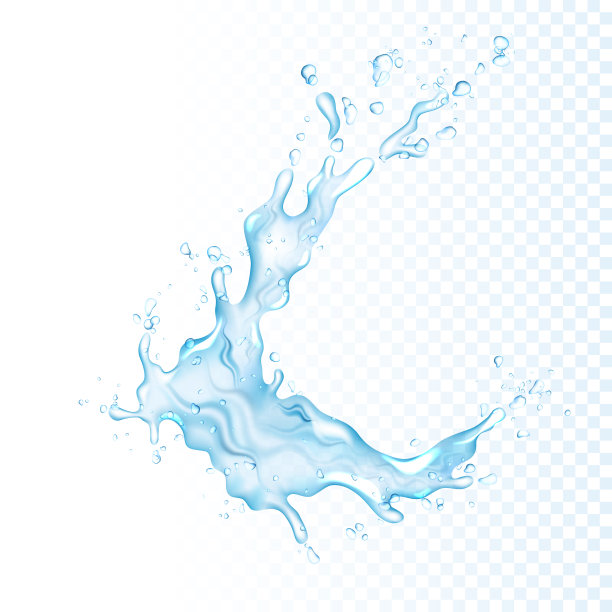 透明逼真的水花，孤立无援。图片下载