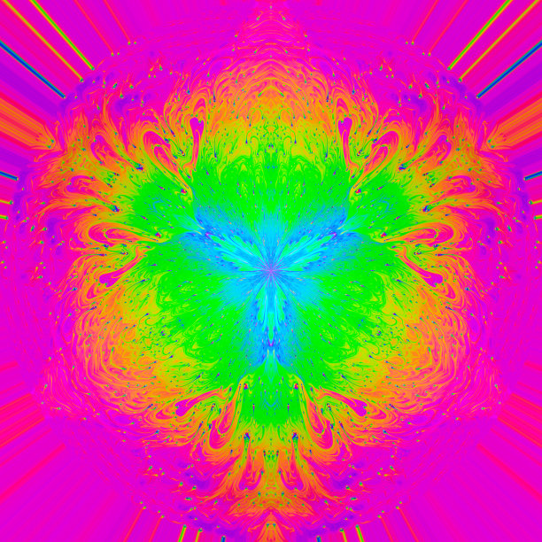 迷幻万花筒曼陀罗的设计元素。抽象背景与彩色渐变颜色。宏观明亮多彩的抽象图片下载