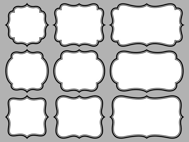 插图集的欧洲风格标签框架图片下载