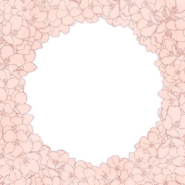 水彩风格樱花图案背景插图图片下载