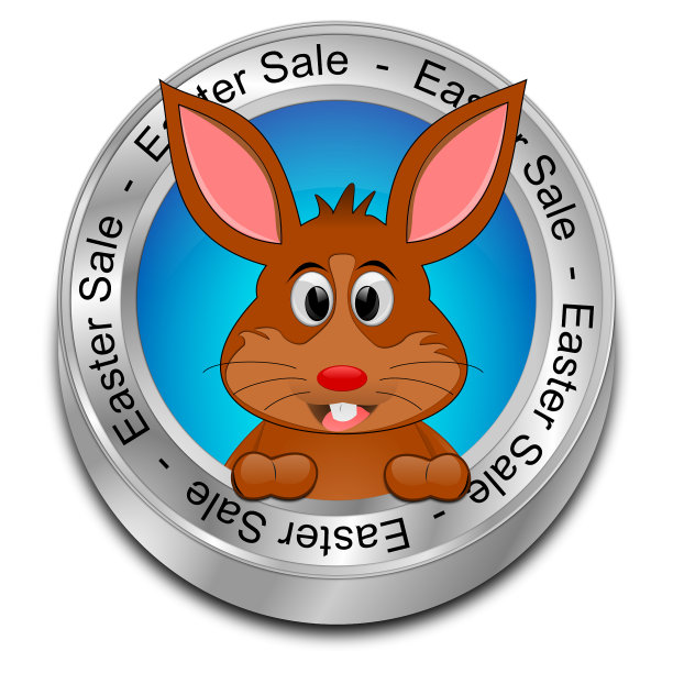 复活节销售按钮- 3D插图图片下载
