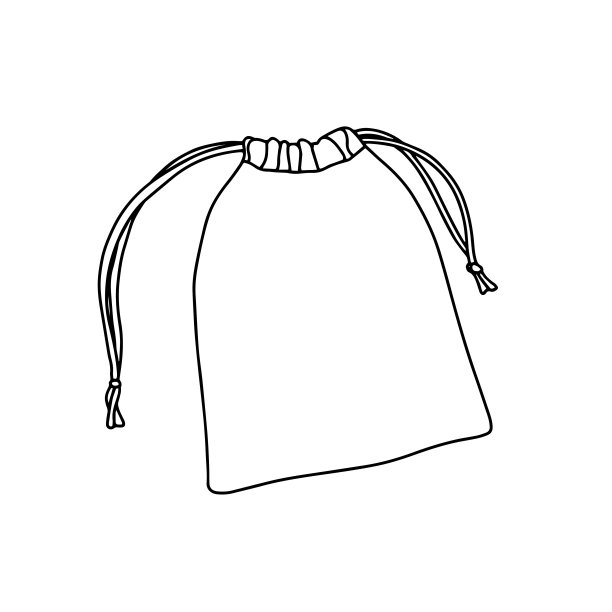 带绳的布袋。图片下载