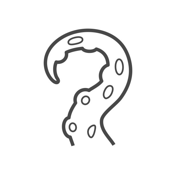 矢量线性图标与鱿鱼触手图片下载