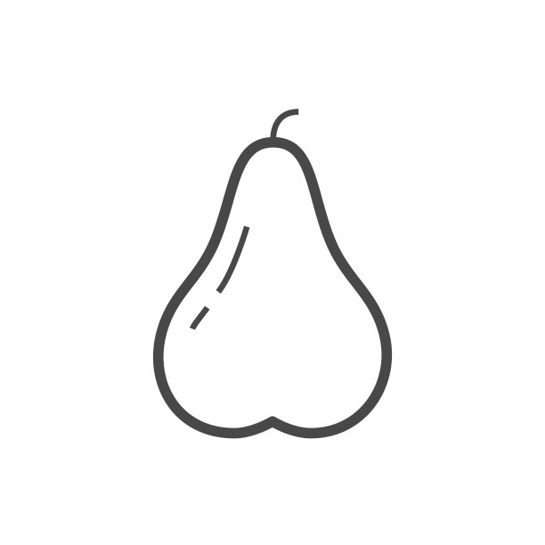 矢量线性图标与梨图片下载