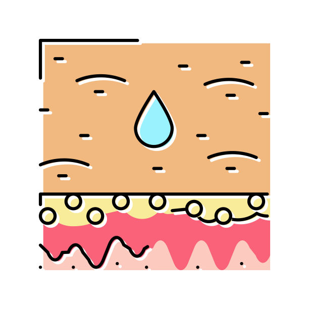 油性皮肤颜色图标矢量插图图片下载