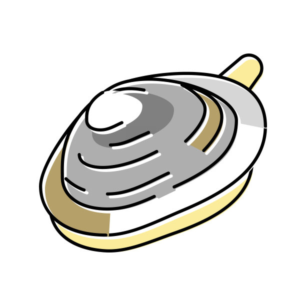 软壳蛤蜊颜色图标矢量插图图片下载