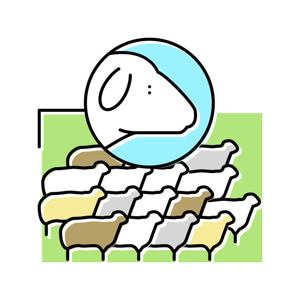 羊群颜色图标矢量插图图片下载