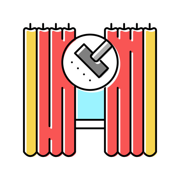 窗帘和百叶窗清洁颜色图标矢量插图图片下载