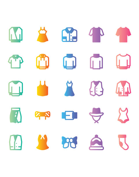 时尚图标设置30孤立的白色背景图片下载