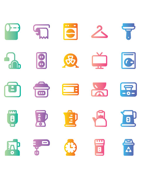 管家图标设置30孤立在白色背景上图片下载