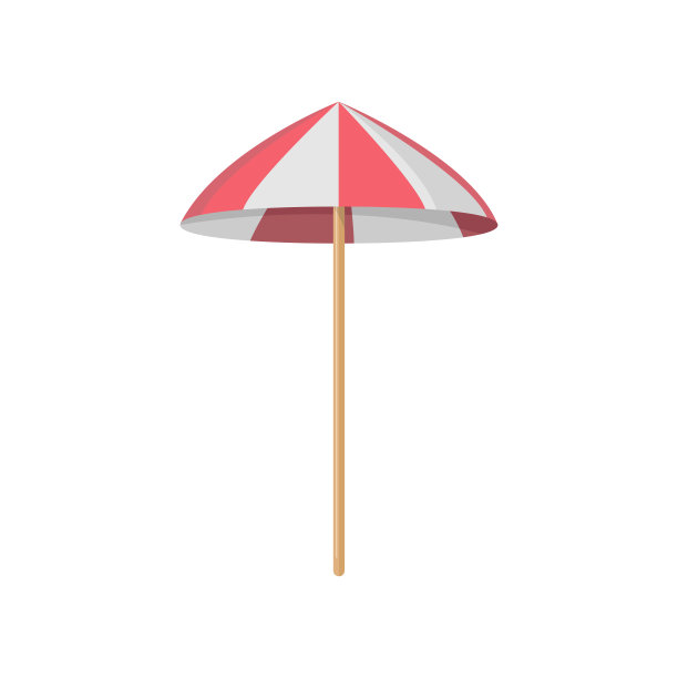 柜台上的红白沙滩伞图片下载