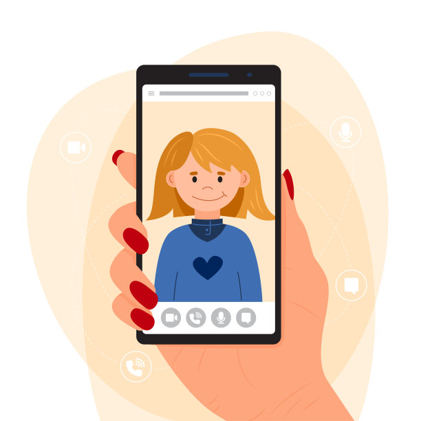 视频通话的概念。图片下载
