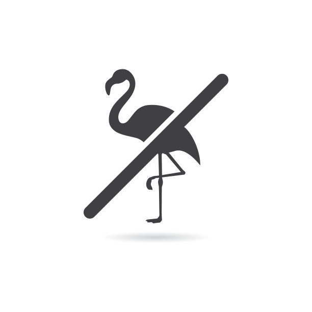 矢量隔离，没有火烈鸟图标图片下载