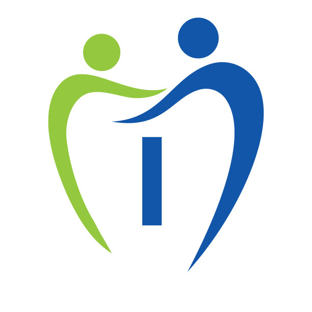 牙科诊所标志上字母I概念。家庭牙科保健标志。牙科医生标志签名图片下载