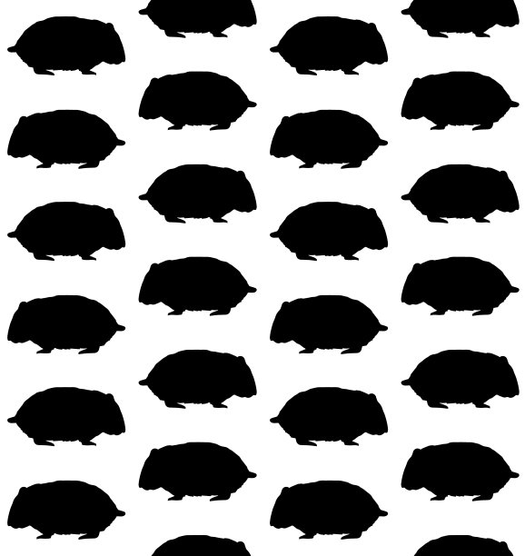 矢量无缝模式的手绘仓鼠剪影图片下载