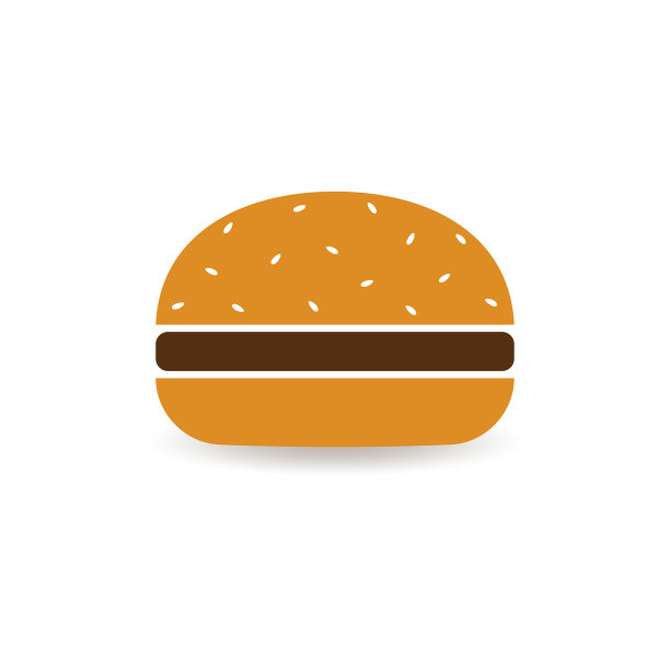 汉堡图标。矢量插图孤立在白色背景上。图片下载