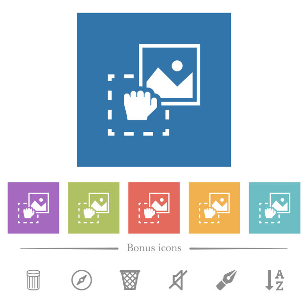 抓取图像上传平面白色图标在正方形背景图片下载