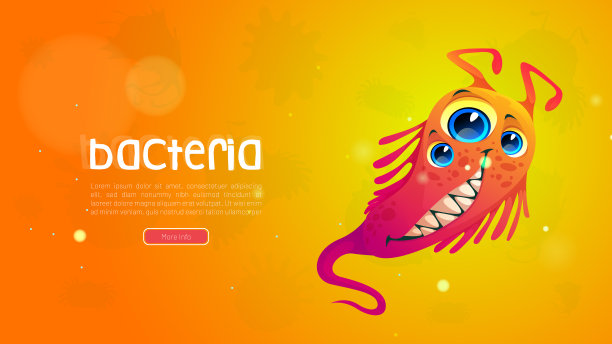 带有有趣细菌字符的医学海报图片下载